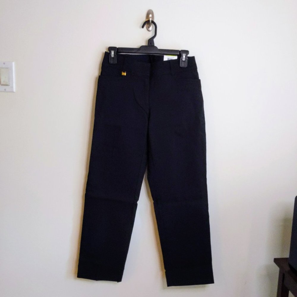NWT JM Collection Straight Leg Black Pants Size 4PS